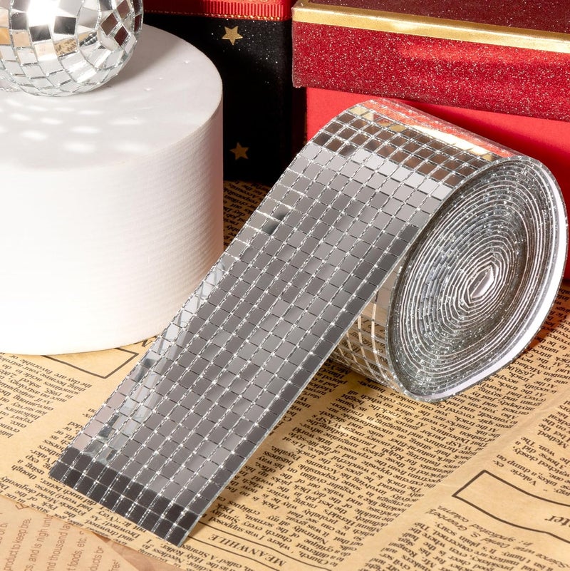PP OPOUNT 10000 PCS Mini Disco Tiles, 1 Roll 5 x 5 mm Self-Adhesive Disco Ball Tiles, Glass Mirror Tiles for Crafts, DIY Disco Cowboy Hat, Disco Ball, Disco Ball Planter, Photo Frames, Indoor Decor - Image 3